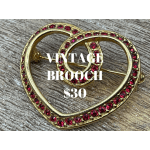 VINTAGE HEART BROOCH $30