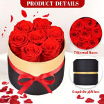 7pcs--Preserved roses in a luxurious box