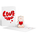 Love Pop Sparking Heart Bear Tinypop™ Card 2 X 2.8"
