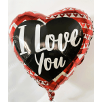 Red & Black I Love You Mylar