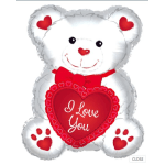 20" I Love You White Bear Mylar