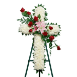 White Cross Standing Spray