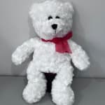14" White Stuffed Bear