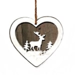 Deer Scene Heart Ornament