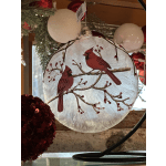 Cardinal Snow Glass Ornament