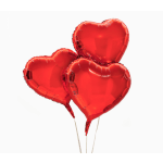 3 Helium Foil Heart Balloons