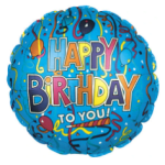 9" Airfill Festive Birthday Blue Balloon
