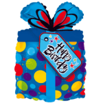 10" Airfill Happy Birthday Blue Present Balloon