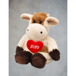 Brown and white valentines Warmies cow