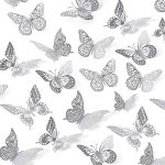 Silver 3-D Butterflies