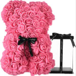 Faux Rose Bear in Box Keepsake