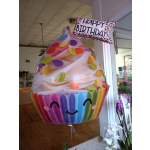 "Happy Birthday" cupcake oversized balloon