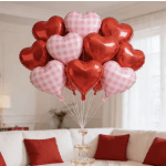 Heart Balloon Bouquet – Red & Blush Edition ️