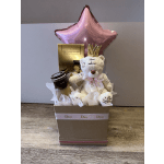 teddy bear detail, chocolate box, balloon, frappuccino