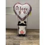 ARTIFICIAL ROSE BEAR I LOVE YOU (PINK AND WHITE)