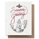 Season's Greetings Snowshoe Hare Plantable Herb Seed Card
