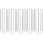 Thin Silver Birthday Cake Candles 24 Count