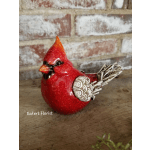 Resin Cardinal Bird measures 3.5" H x 2.5" W x 4.5" long with tail