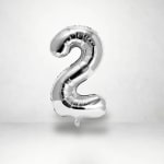 Silver Number Balloon