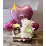 BIRTHDAY GIFT, with teddy bear, gift box, balloons