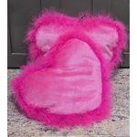 Fluffy Hot Pink Heart Pillow
