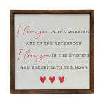 I Love You in the Morning Wood Frame Valentine's Day Decor 10x10 Wall Art