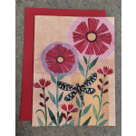Dragonfly flowers Valentine's day card