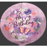 Birthday Purple Butterflies Mylar