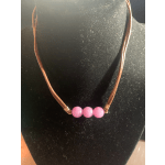 Pink and brown choker