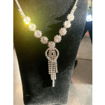 Rhinestone drop circle necklace