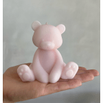 Teddy Bear Candle (Light Pink)