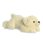 Cream-colored plush teddy bear lying down