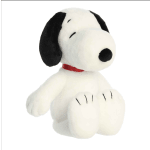 Plush Snoopy stuffed animal with a red collar