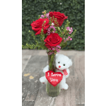 I LOVE YOU BEAR BUD VASE
