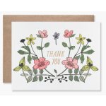 Thank You Wildflower Card with Gold Foil