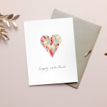 Happy Valentine`s Gem Heart Card-BLANK