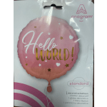 Baby Girl Pink Hello World! Balloon