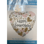 Anniversary Heart Pink & Gold Balloon