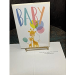 Giraffe & Balloons baby card