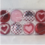 Valentine's 8pc Milk Chocolate Covered Cookies- Drawn Hearts