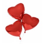 3 Helium Foil Heart Balloons