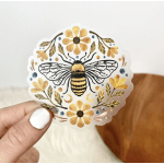 Bee and Florals Sticker