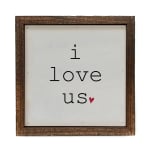 I Love Us with Heart Small Sign 6x6 Wood Frame Wall Art