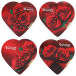 Valentine's Rose-Themed Elmer's Chocolate Heart-Shaped Box, 1.6 oz.
