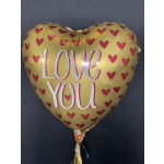 Love You Gold Heart Balloon – Elegant Decoration for Romantic Occasions