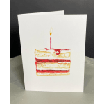 Watercolour card - Slice of Cake