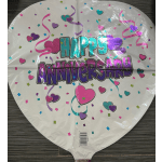 Anniversary White Heart Mylar