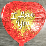 I Love You Red & Gold Mylar