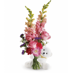 Teleflora's Bear Hug Bear with Pink Roses