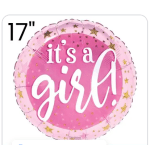 It's a Girl mylar balloon